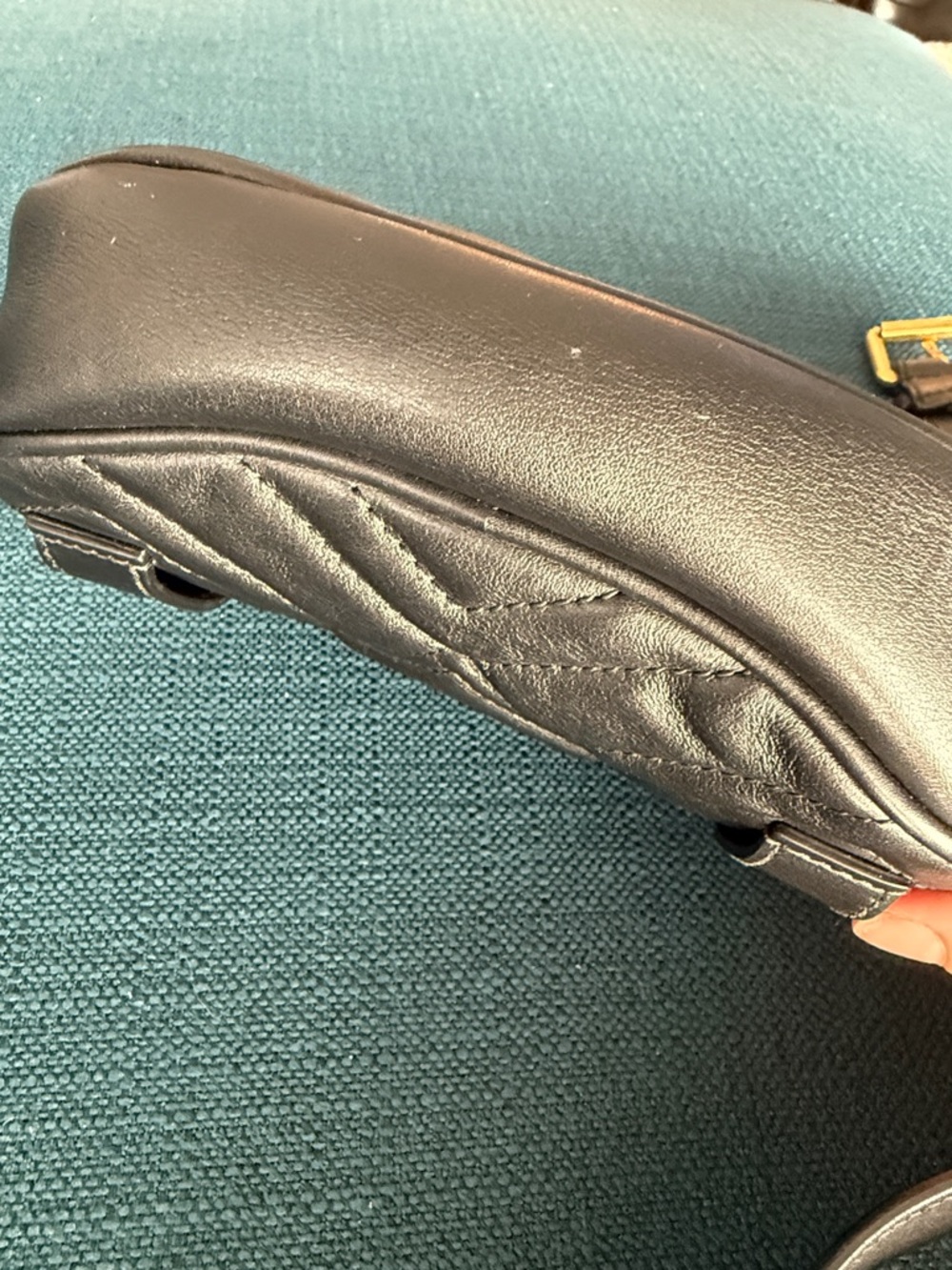Gucci Black Quilted Leather Belt Bag with Gold Double G - Picture 10 of 12